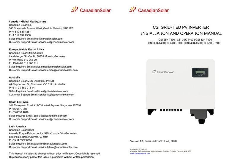 CanadianSolar CSI-25K-T400 Series User manual