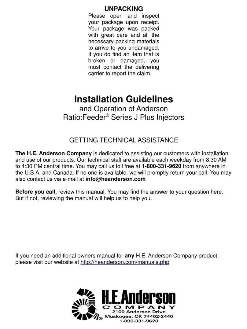 H.E. Anderson Feeder J Plus Installation Guidelines and Operation