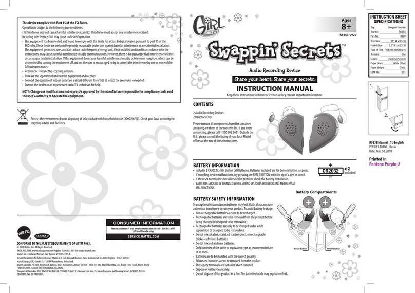 Girl tech Swappin’ Secrets R5653 instruction manual Girl tech Swappin’ Secrets R5653 instruction manual