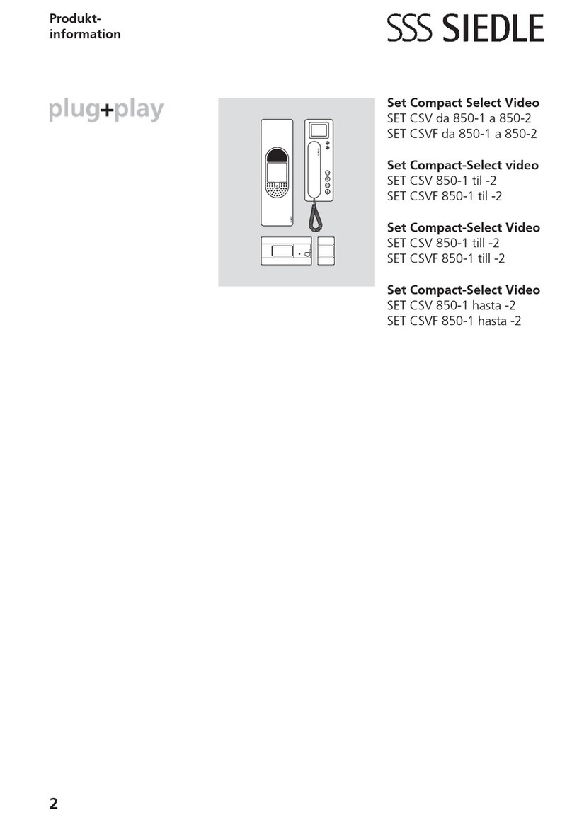 SSS Siedle Compact Select CSV 850 Series User manual