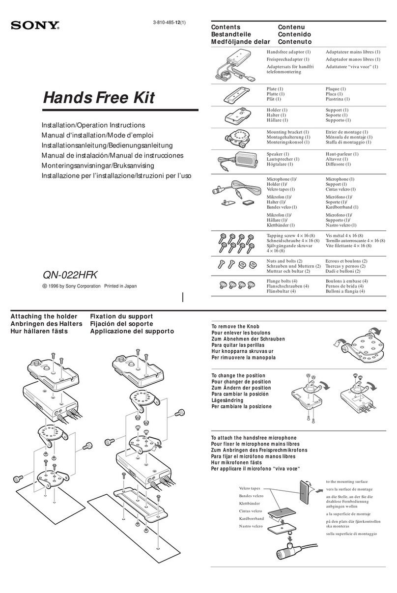 Sony QN-022HFK Installation instructions