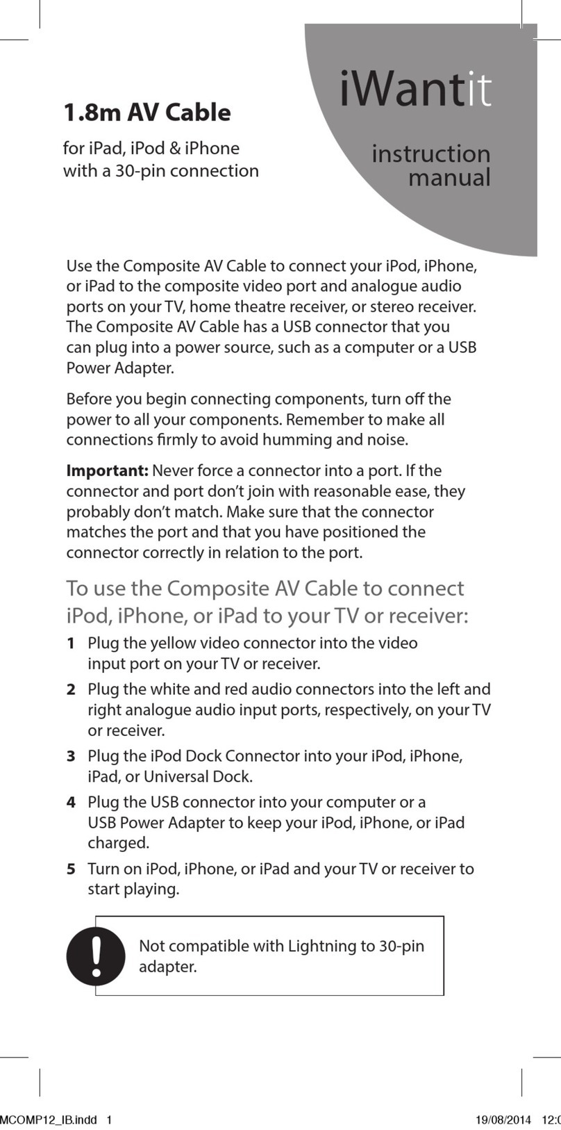 iWantit Composite AV instruction manual