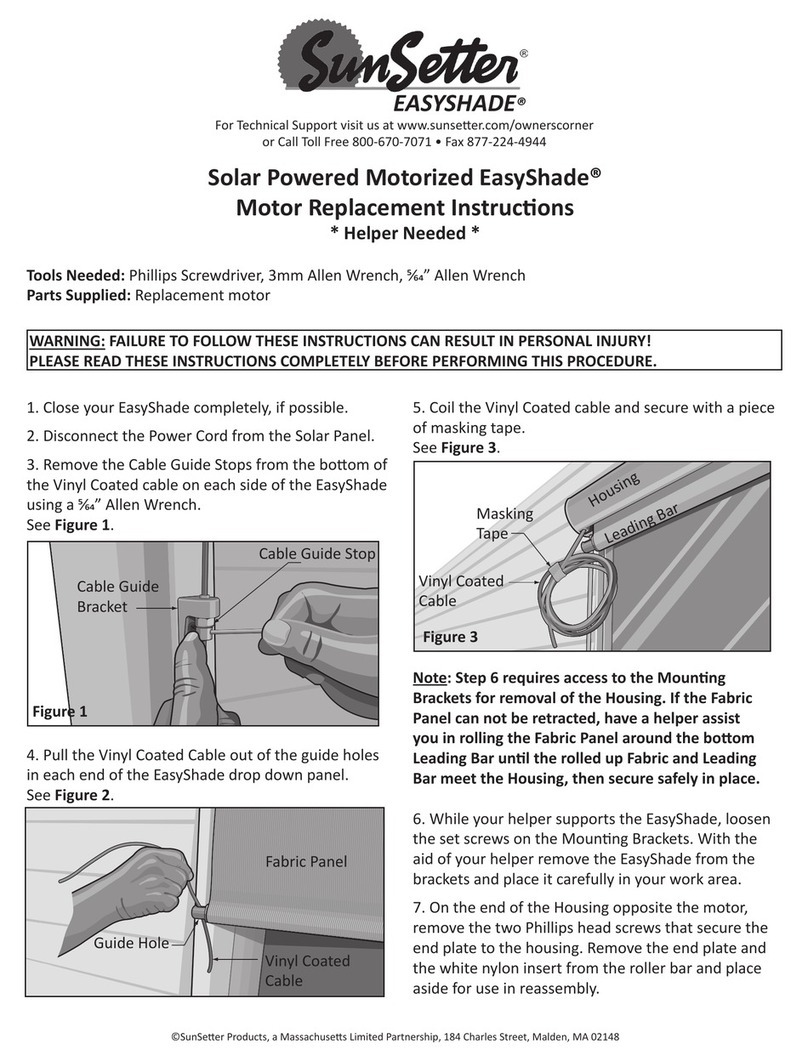 SunSetter EASYSHADE Replacement instructions