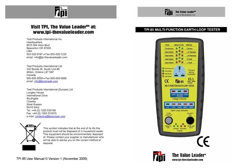 Test Products International TPI 85 user manual