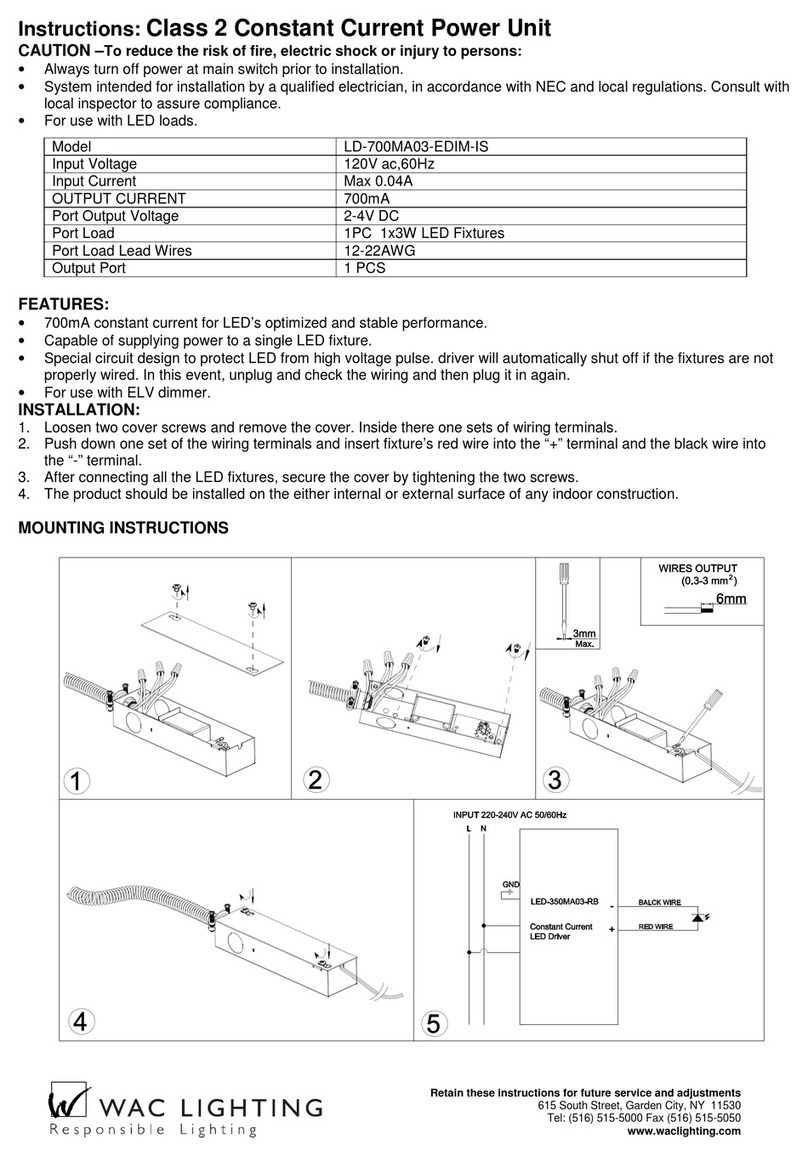 WAC Lighting LD-700MA03-EDIM-IS instructions