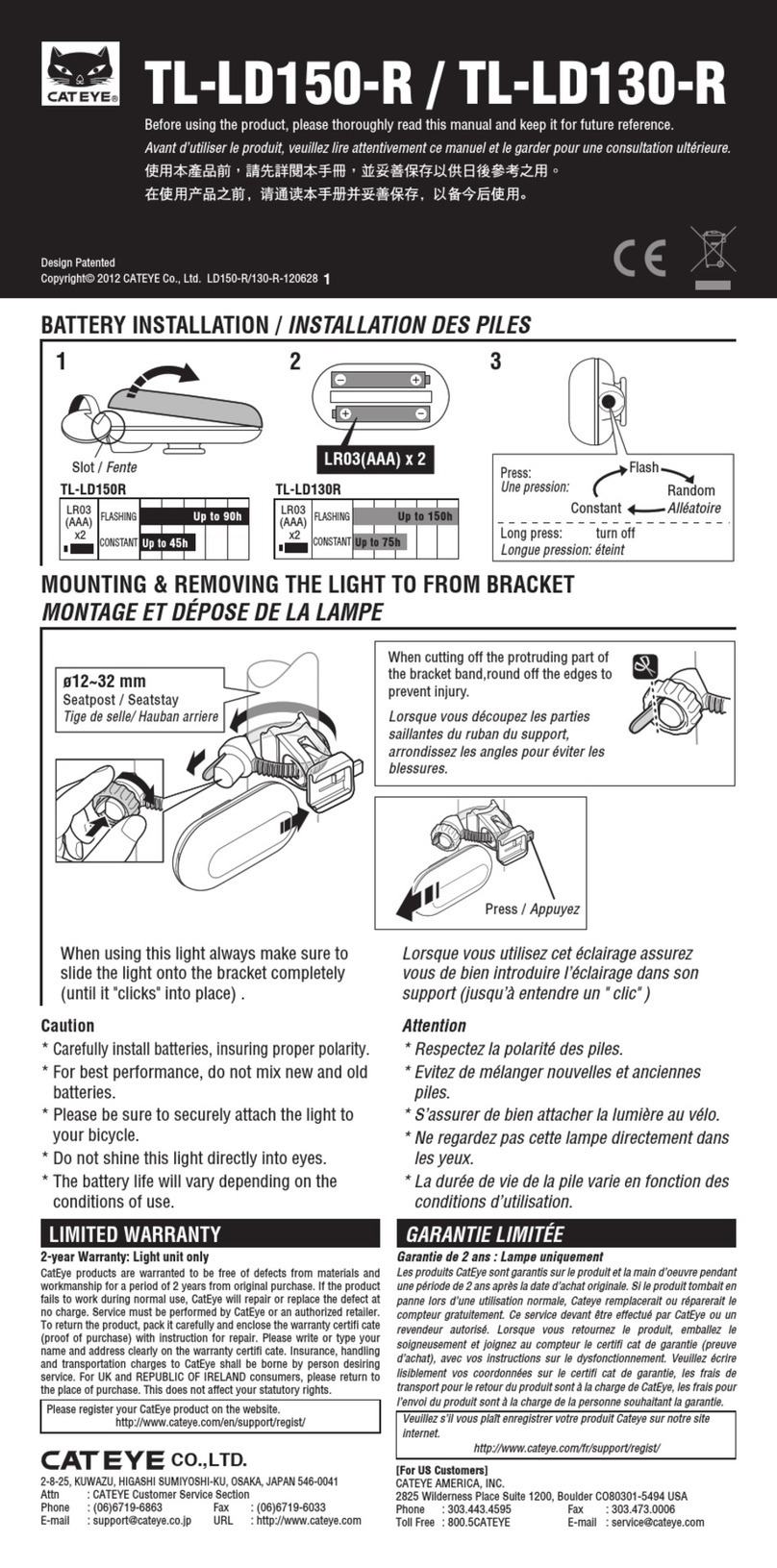 Cateye TL-LD150-R User manual