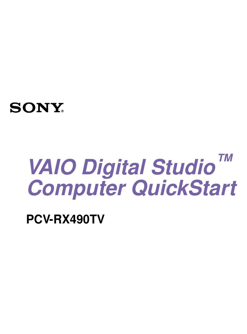 Sony VAIO Digital Studio PCV-RX490TV User manual