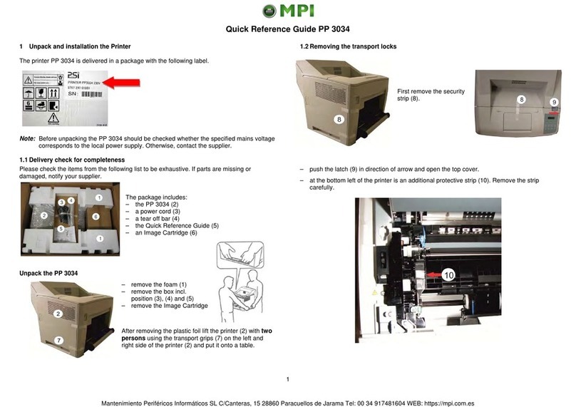 MPI PP 3034 User manual