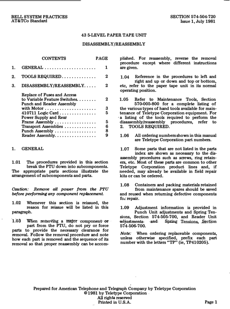 Bell System Practices 43 Disassembly/Reassembly