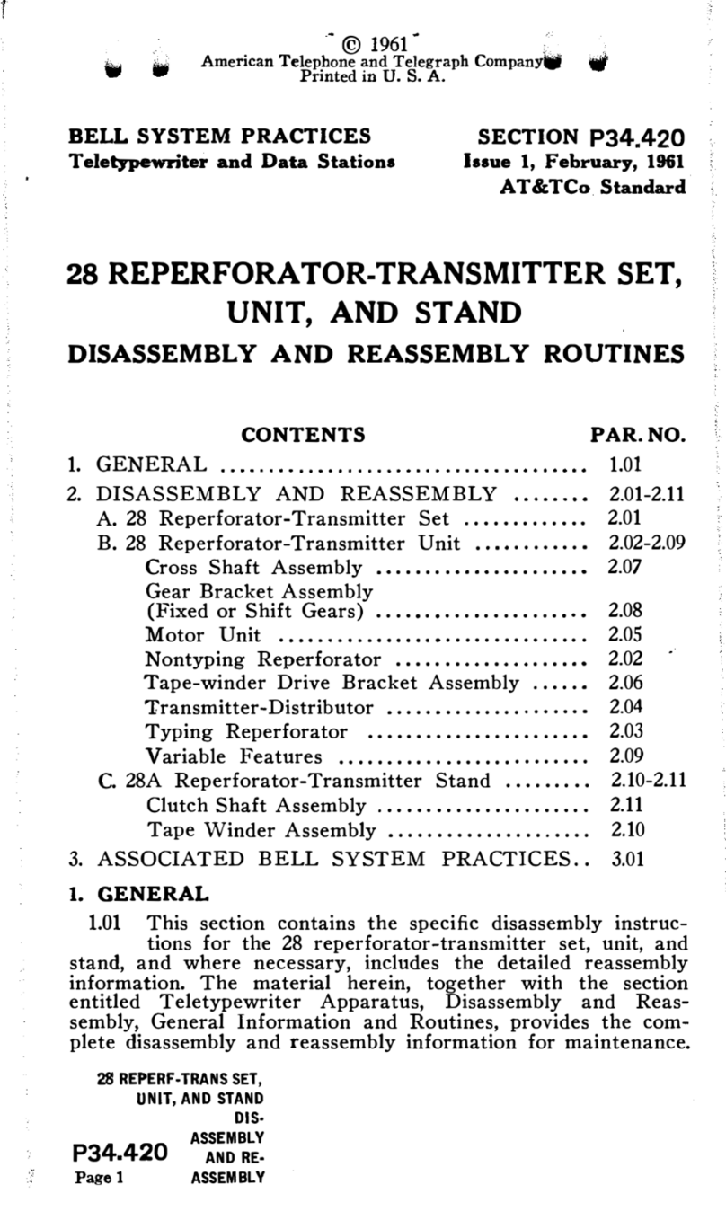 Bell System Practices 28 Installation instructions