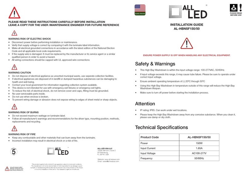 All LED AL-HBNSF150 installation guide All LED AL-HBNSF150 installation guide