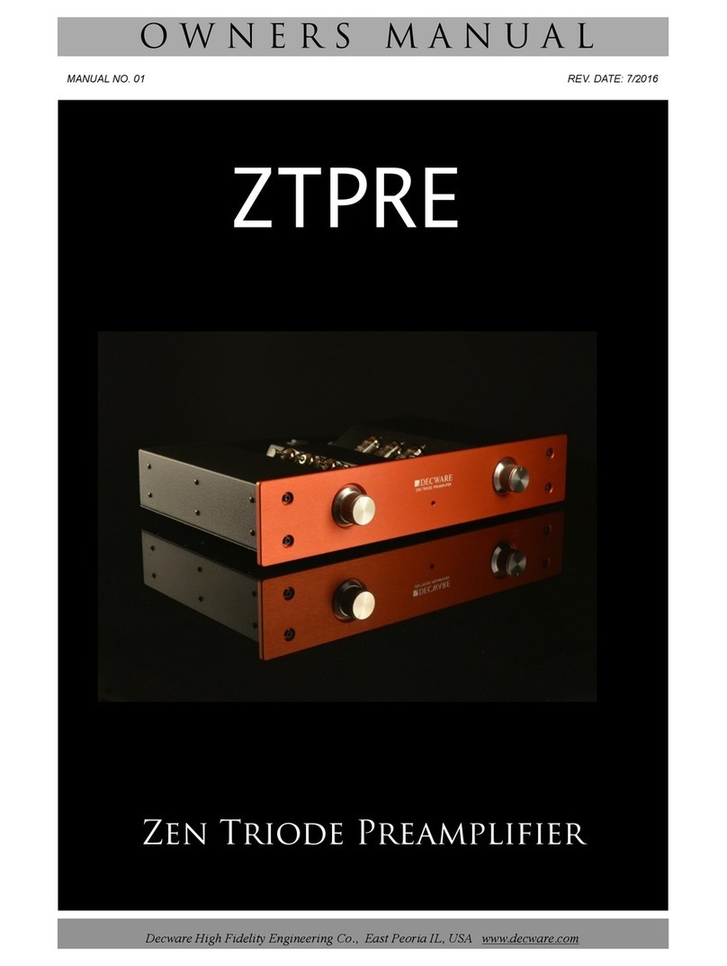 Decware Zen Triode Preamp User manual