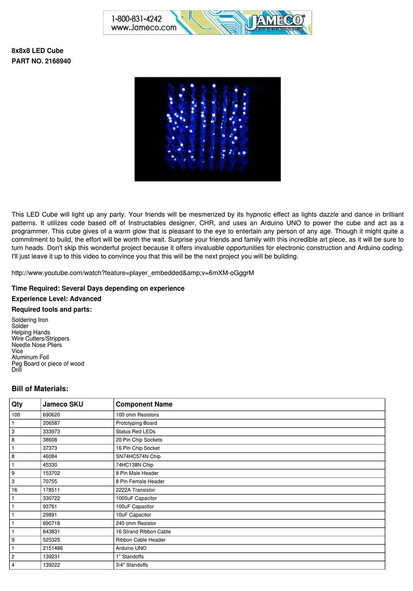 Jameco Electronics 8x8x8 LED Cube manual