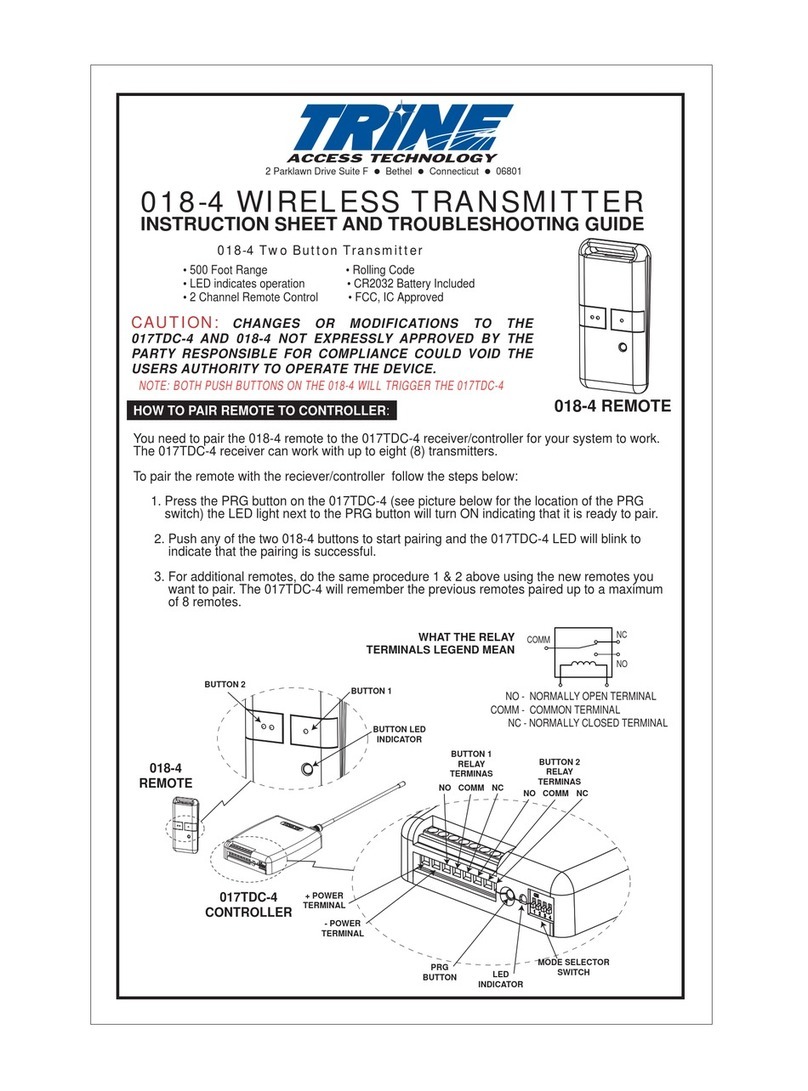 Trine 018-4 Instruction sheet and troubleshooting guide