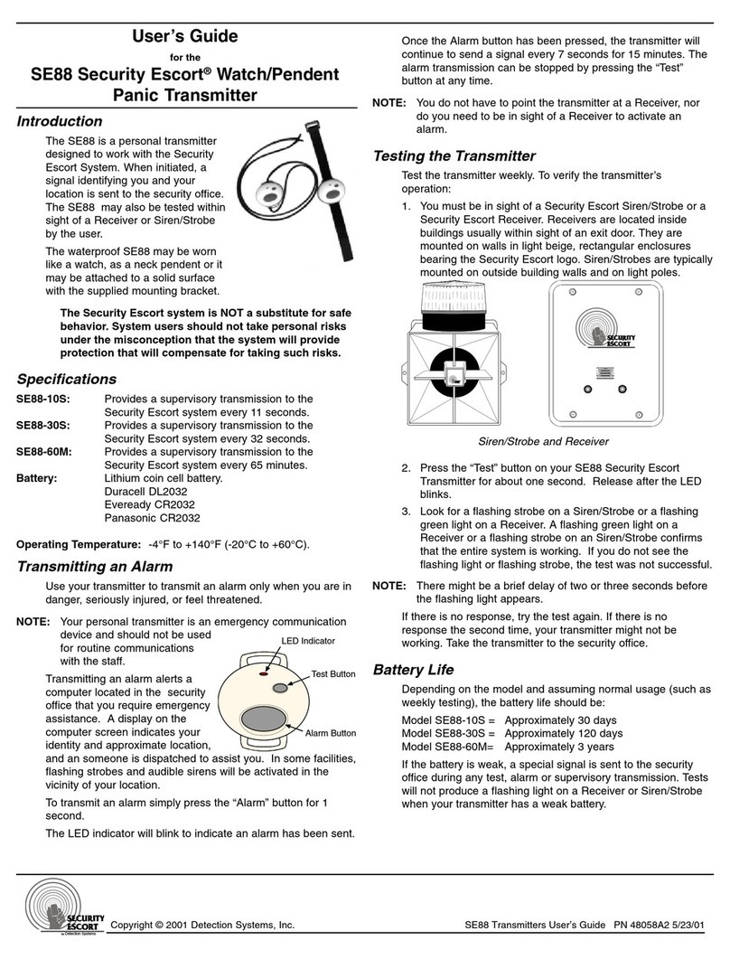 Detection Systems Security Escort SE88 Series user guide