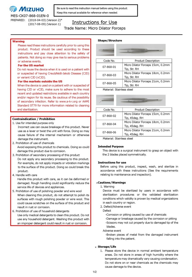 Mizuho 07-868-01 User manual
