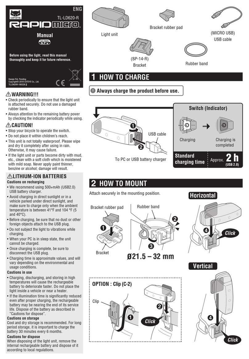Cateye Rapid micro TL-LD620-R User manual Cateye Rapid micro TL-LD620-R User manual