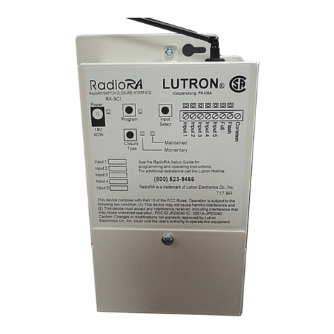 Lutron Electronics RadioRA RA-SCI quick start guide Lutron Electronics RadioRA RA-SCI quick start guide
