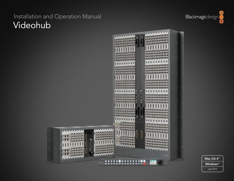 Blackmagicdesign Videohub Hardware Control Installation and operation manual Blackmagicdesign Videohub Hardware Control Installation and operation manual
