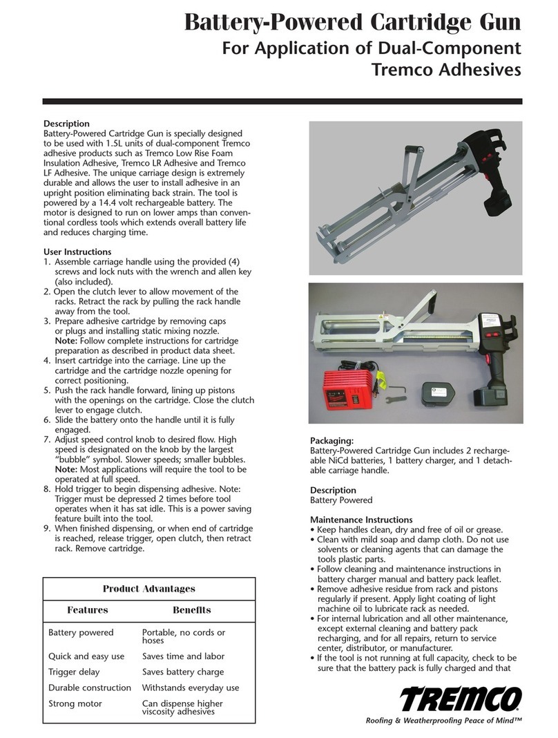 Tremco Battery-Powered Cartridge Gun manual