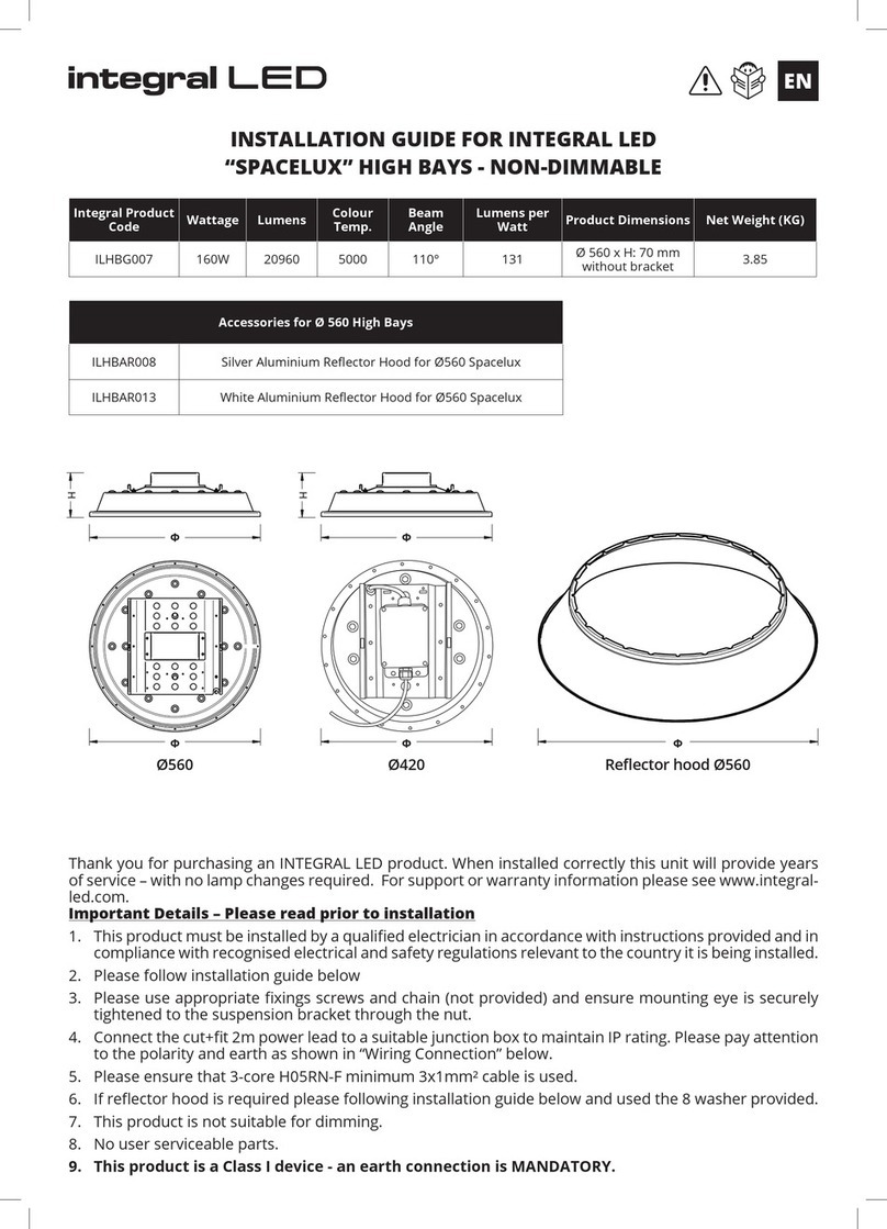 Integral LED SPACELUX ILHBG007 installation guide