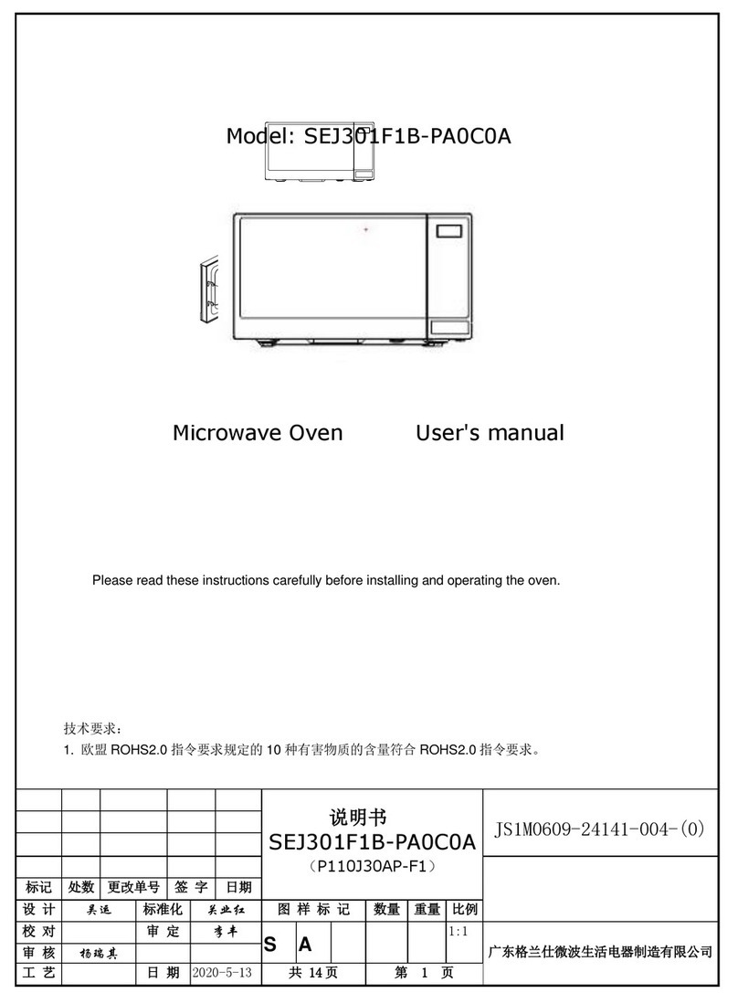 Galanz SEJ301F1B-PA0C0A user manual