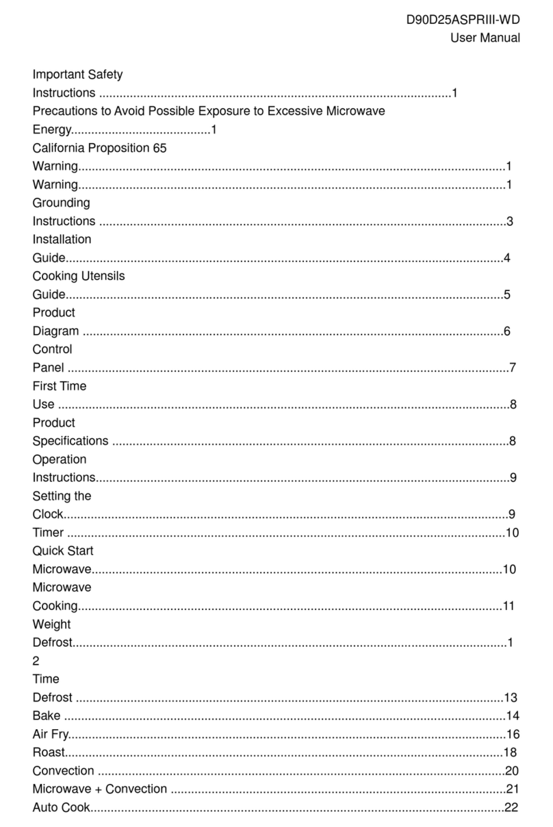 Galanz D90D25ASPRIII-WD User manual