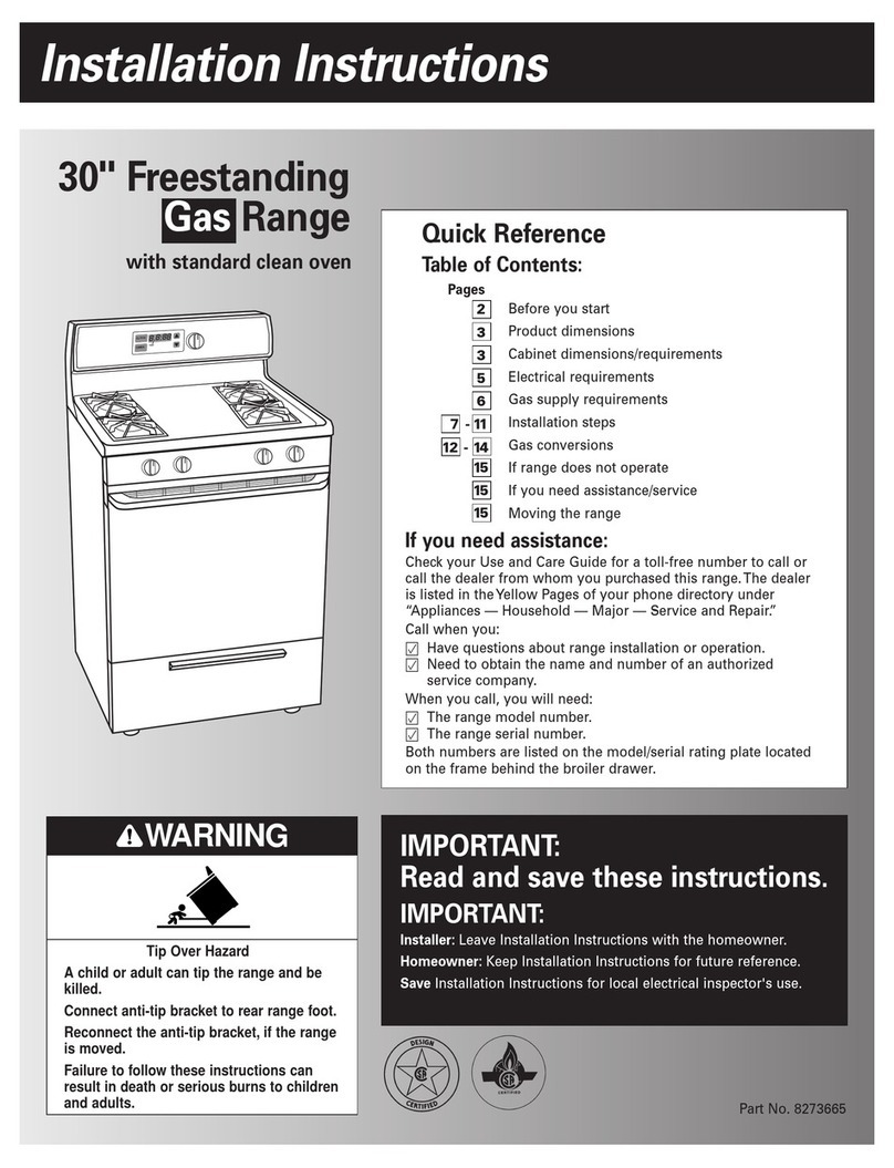 Whirlpool YSF306PEGQ0 User manual