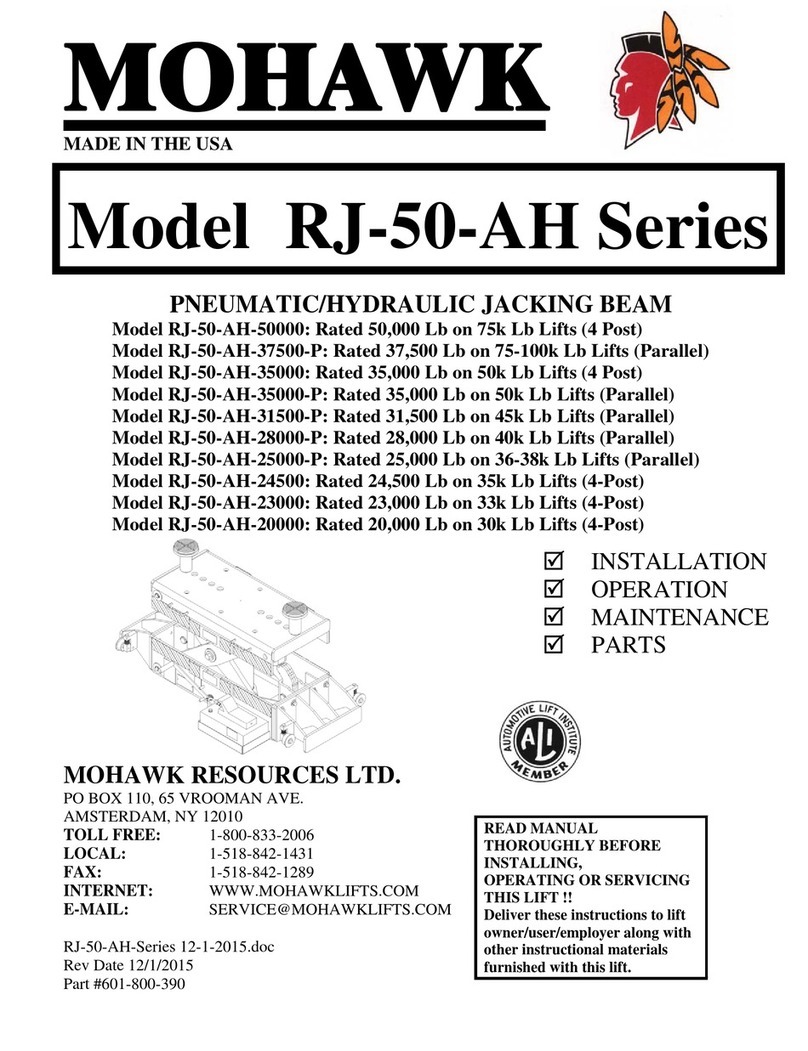 Mohawk RJ-50-AH Series Installation, operation, maintenance, parts Mohawk RJ-50-AH Series Installation, operation, maintenance, parts