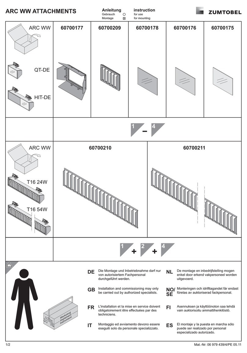 Zumtobel ARC WW T16 W Series Instructions for mounting