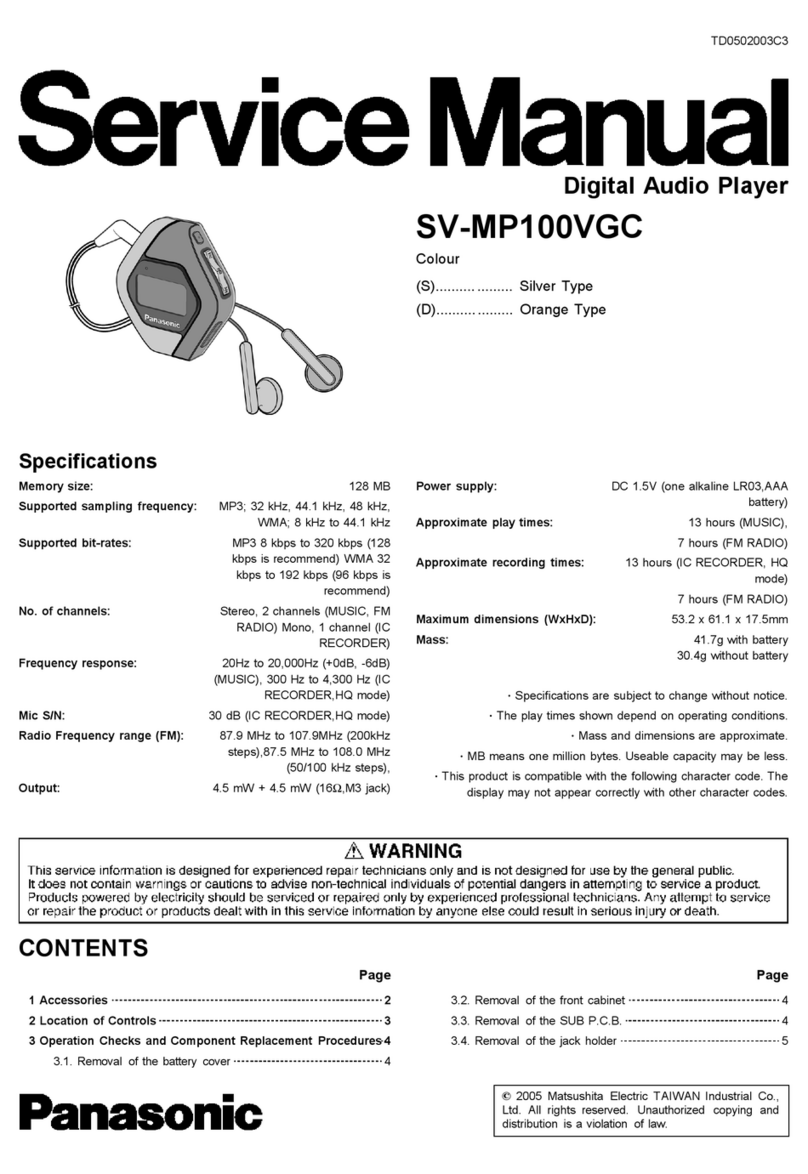Panasonic SV-MP100VGC Service manual
