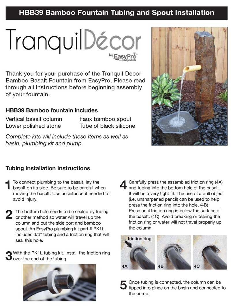 EasyPro Tranquil Décor HBB39 installation instructions EasyPro Tranquil Décor HBB39 installation instructions