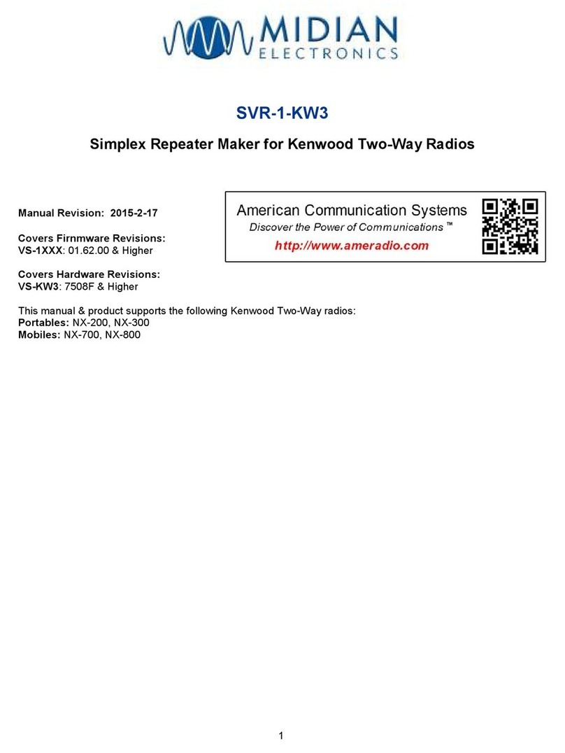 Midian Electronics SVR-1-KW3 manual