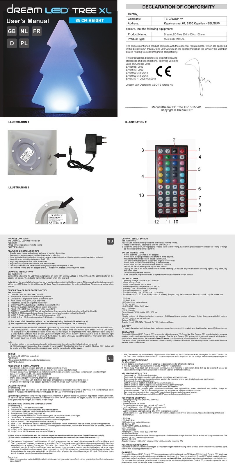 TE-Group DreamLED TREE XL user manual