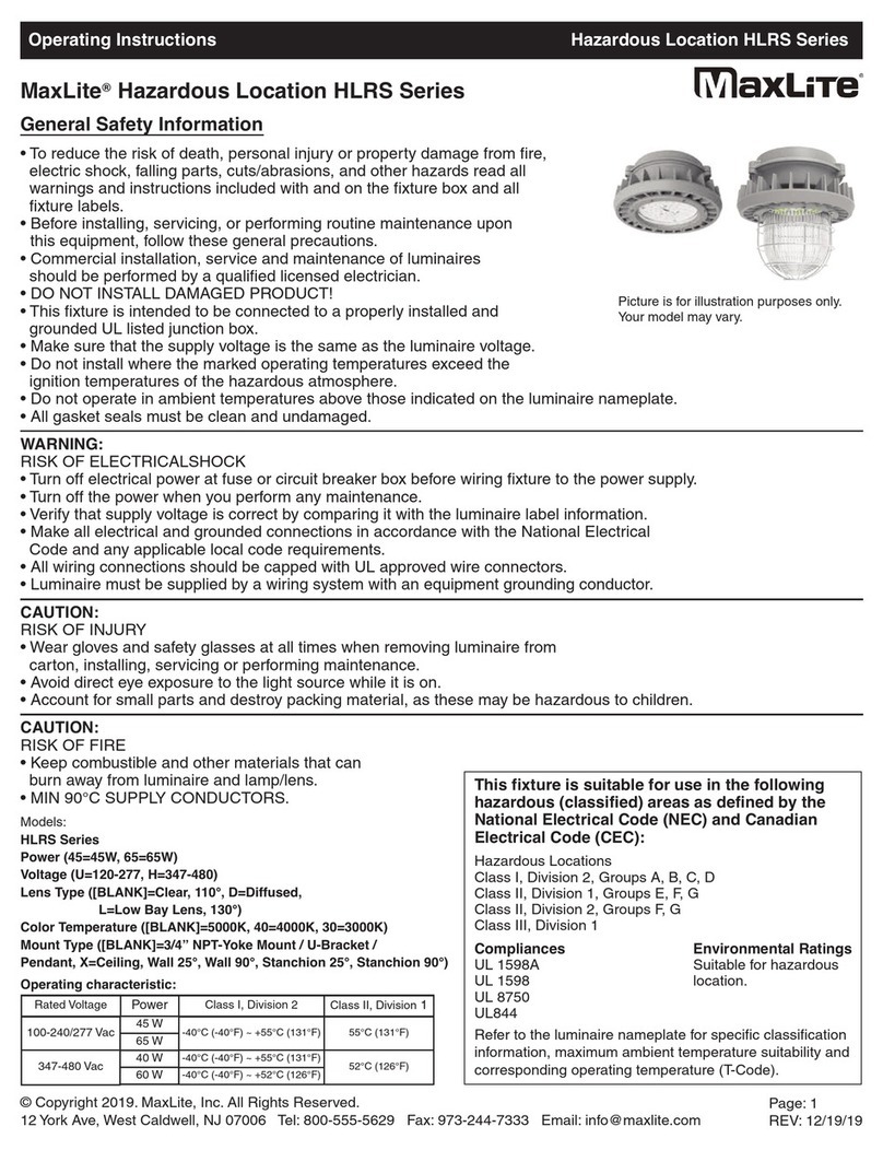 MaxLite HLRS Series operating instructions