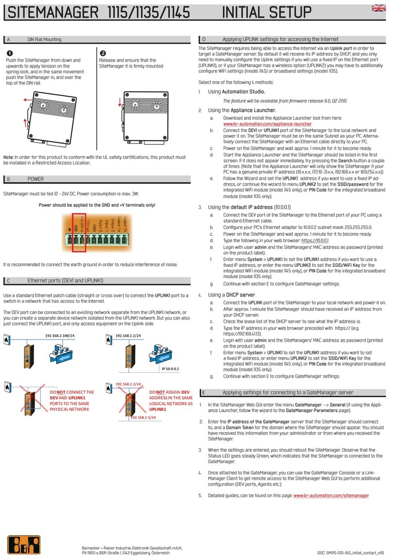 B&R SITEMANAGER 1115 Manual