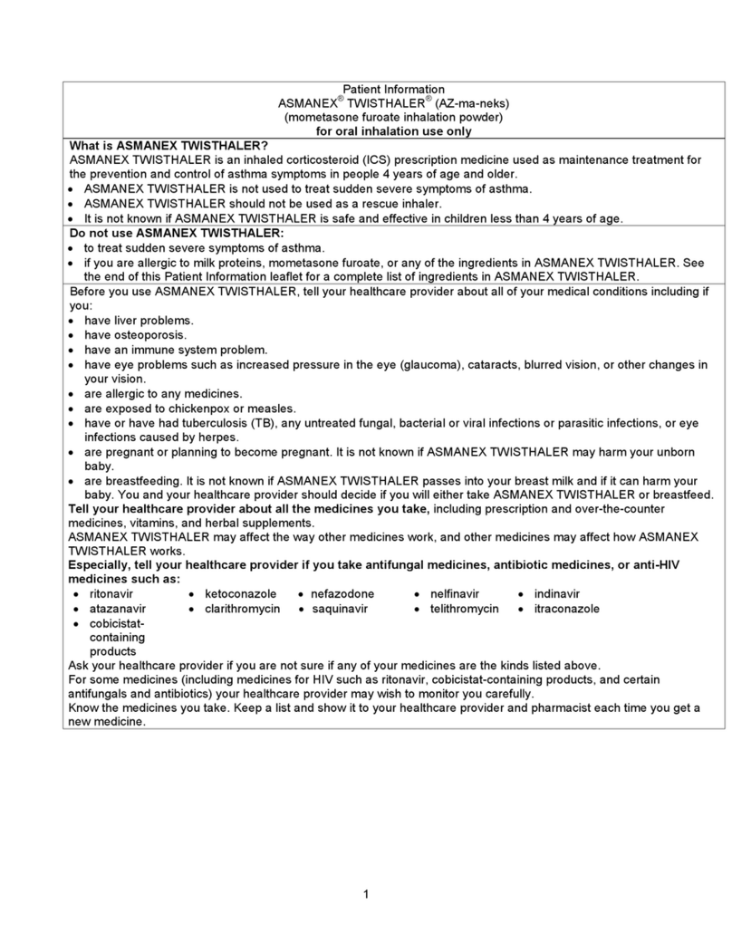 Merck ASMANEX TWISTHALER User manual Merck ASMANEX TWISTHALER User manual