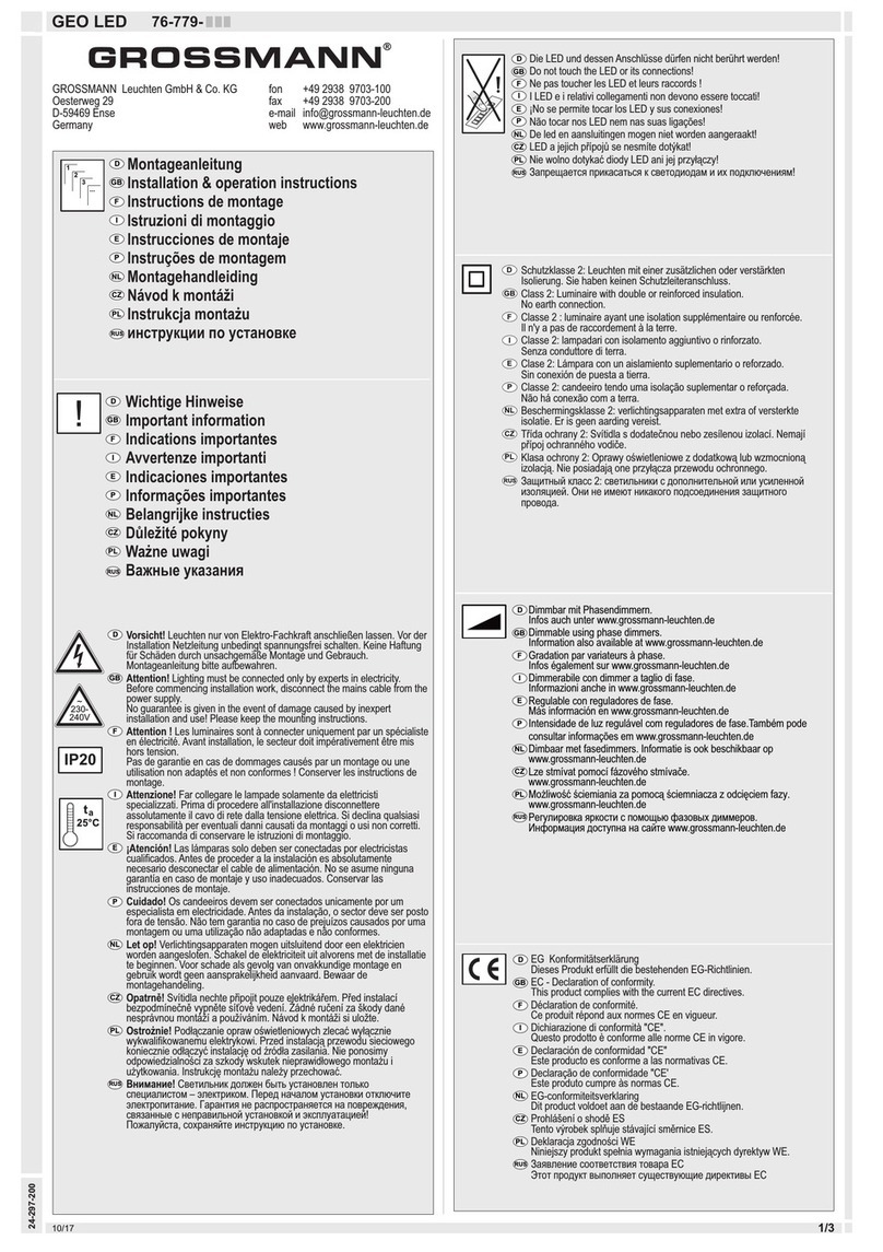 Grossmann 76-779 Series Installation instructions