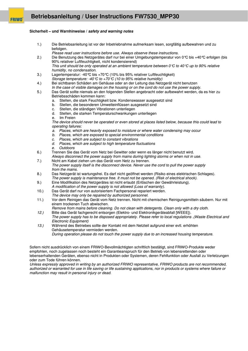 Friwo FW7530 MPP30 User instructions