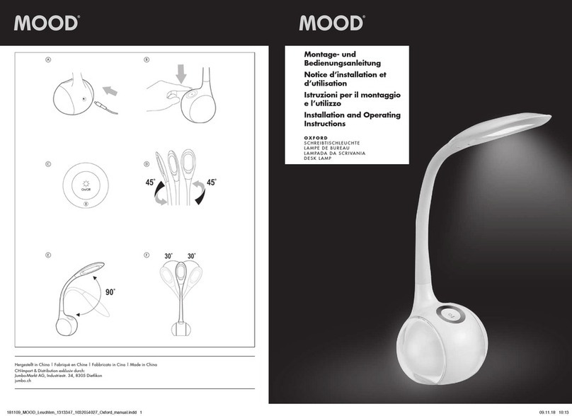 MOOD OXFORD Installation and operating instructions