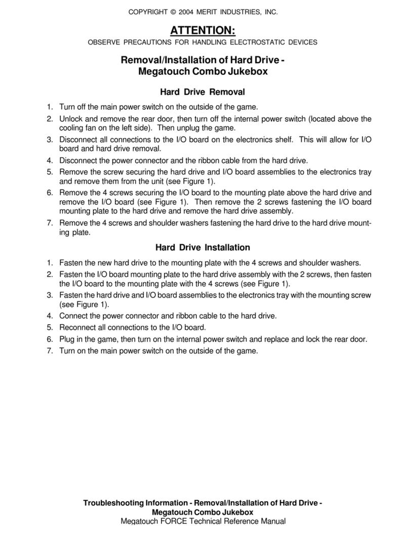 Merit Megatouch Removal/Installation Instructions