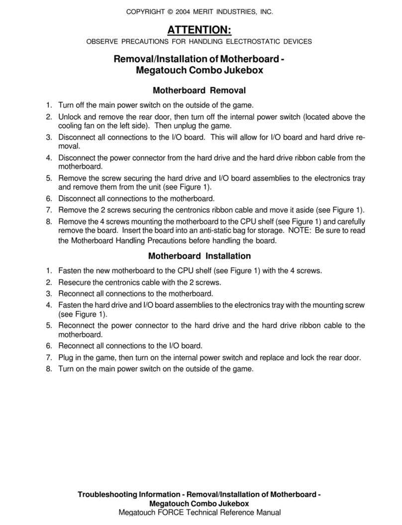 Merit Megatouch Removal/Installation Instructions