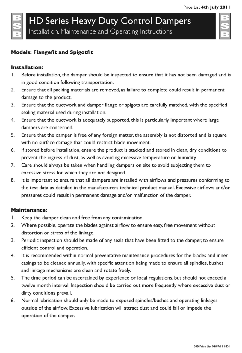 BSB HD Series Installation maintenance and operating instructions