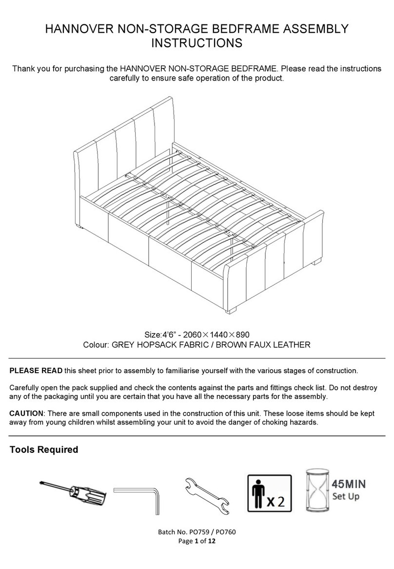 GFW HANNOVER NON-STORAGE BEDFRAME Assembly instructions
