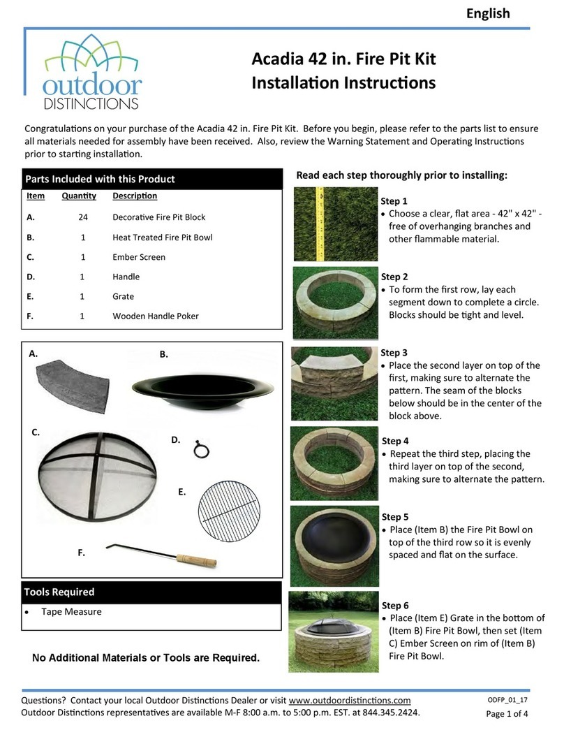 OUTDOOR DISTINCTIONS Acadia installation instructions