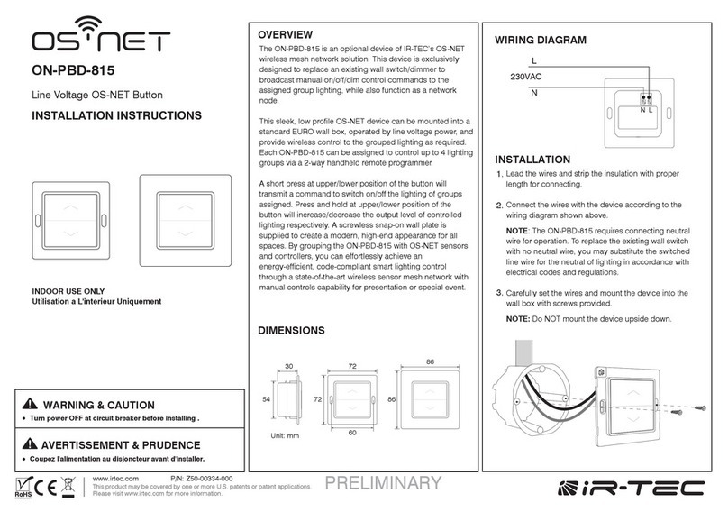 IR-Tec OS-NET ON-PBD-815 installation instructions