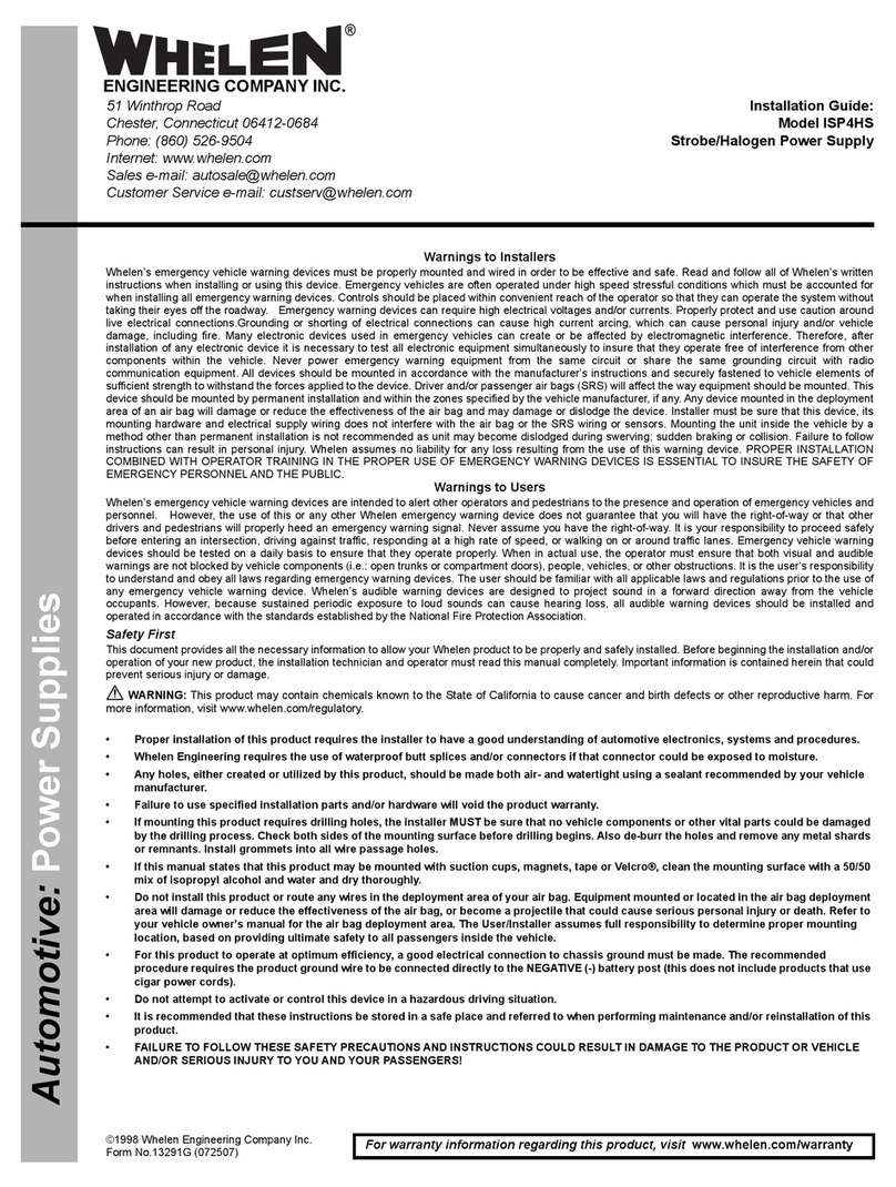 Whelen Engineering Company ISP4HS installation guide