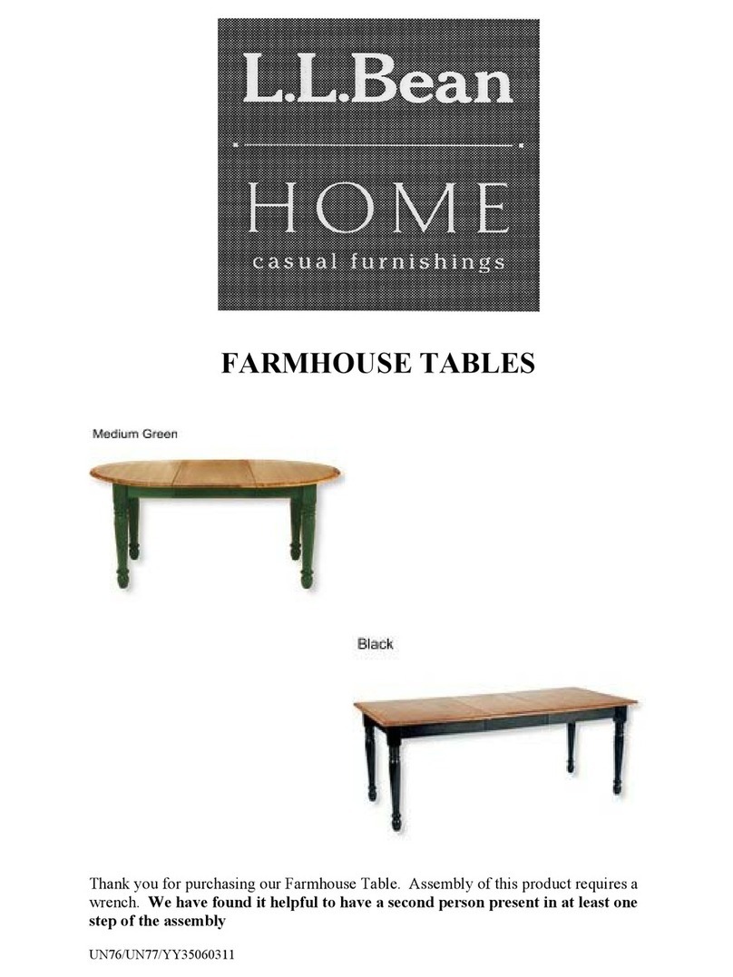 L.L.Bean FARMHOUSE TABLES User manual L.L.Bean FARMHOUSE TABLES User manual