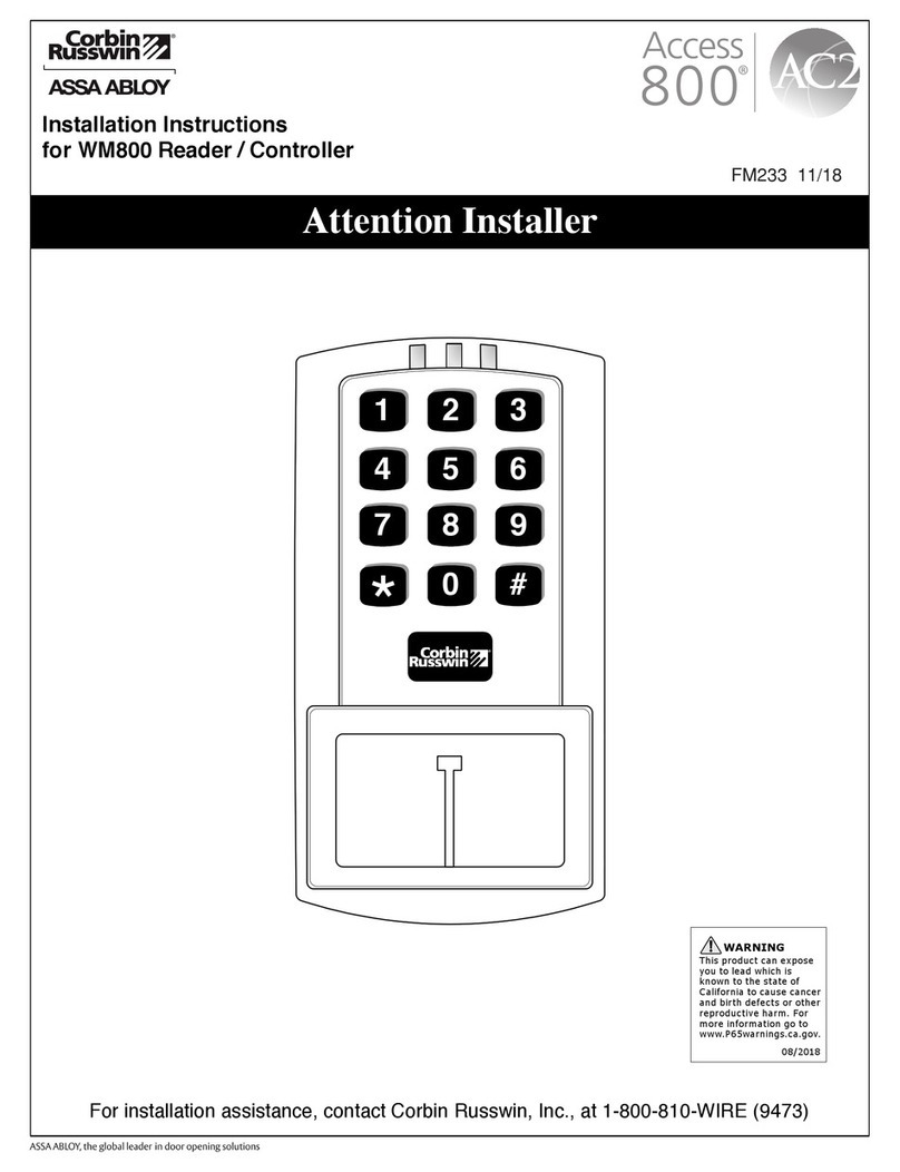 Corbin Russwin ASSA ABLOY WM800 installation instructions