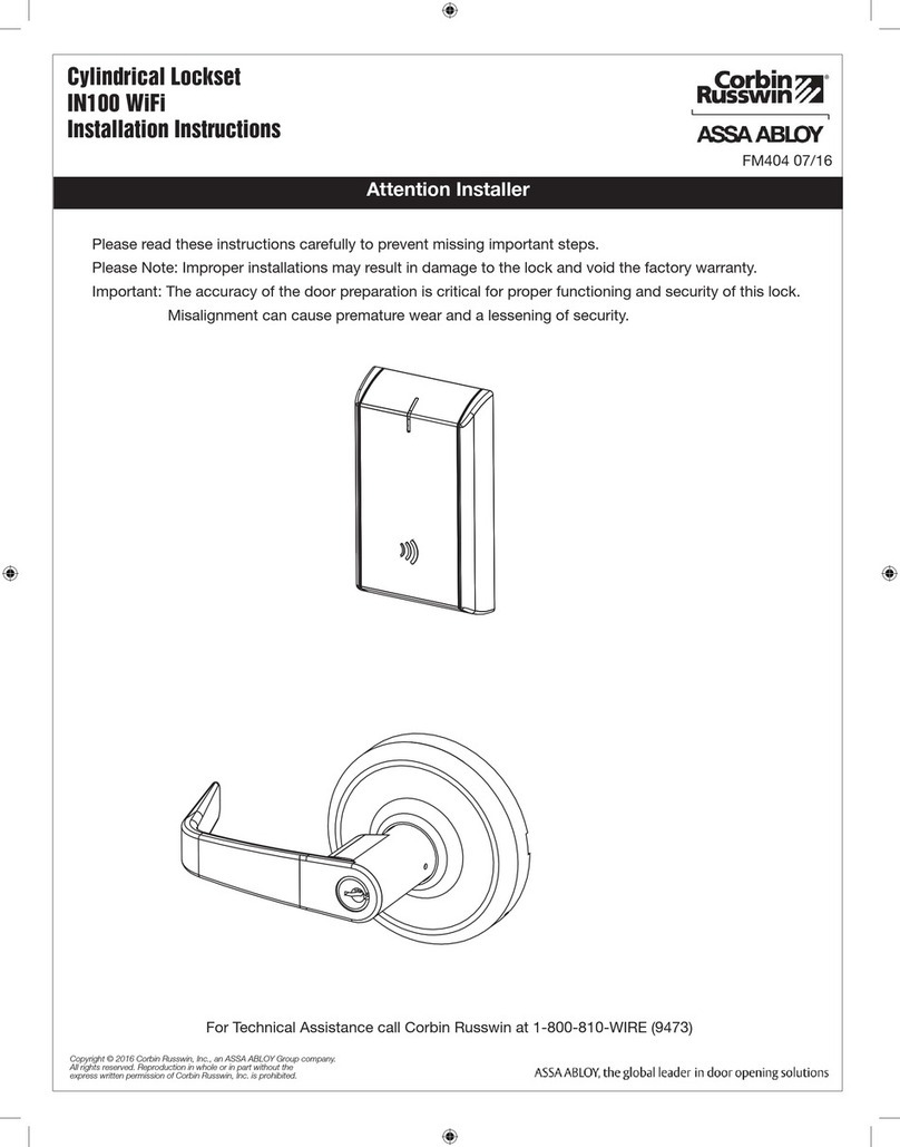 Assa Abloy Corbin Russwin IN100 User manual